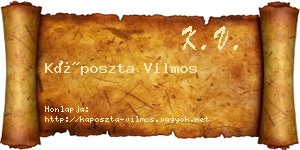 Káposzta Vilmos névjegykártya