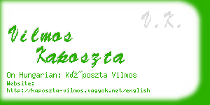 vilmos kaposzta business card